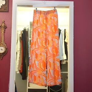 Vibrant lightweight flowy pants - Rachel Zoe size M, like new